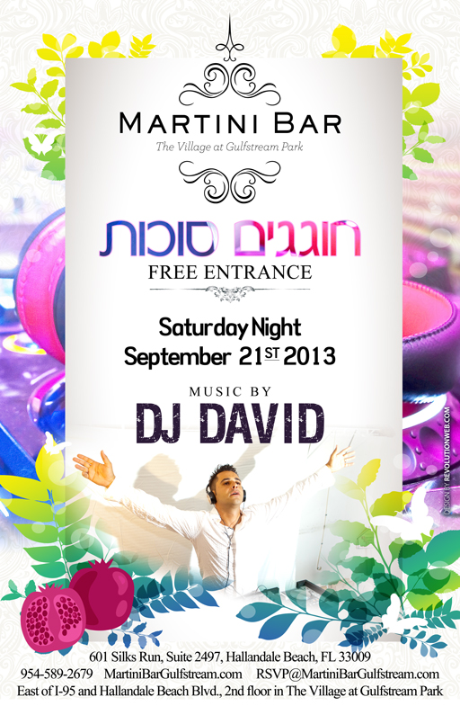 DJ David at Martini Bar Saturday September 21st