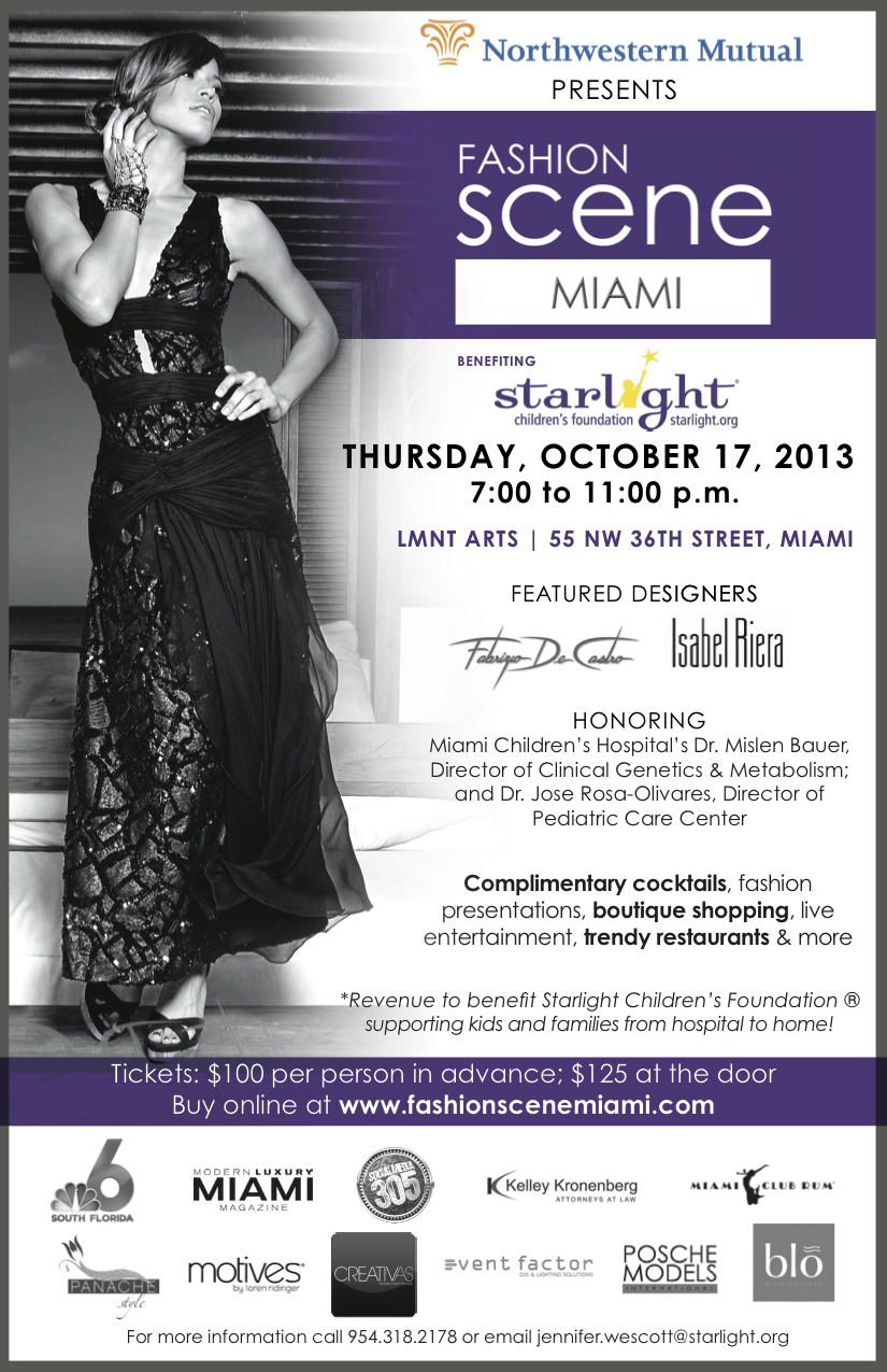 Fashion Scene Miami Charity Fashion Show October 17th at LMNT Miami