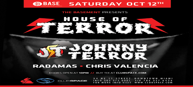 Red Rabbit Presents Johnny Terror October 12th at BASE at Space Miami