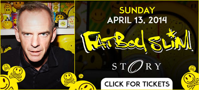 Miami Events April 2014 | Fatboy Slim at STORY Miami Sunday April 13th
