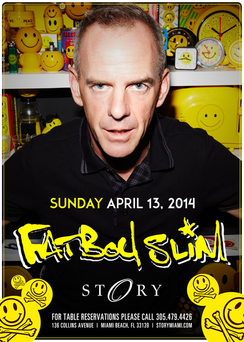 Miami Events April 2014 Fatboy Slim at STORY Miami Sunday April 13th
