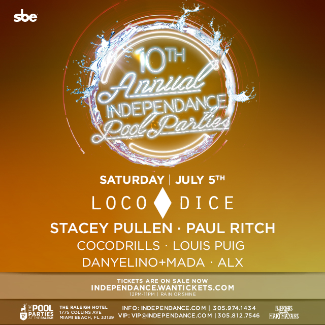 10th Annual IndepenDANCE Pool Party at The Raleigh Hotel July 5th