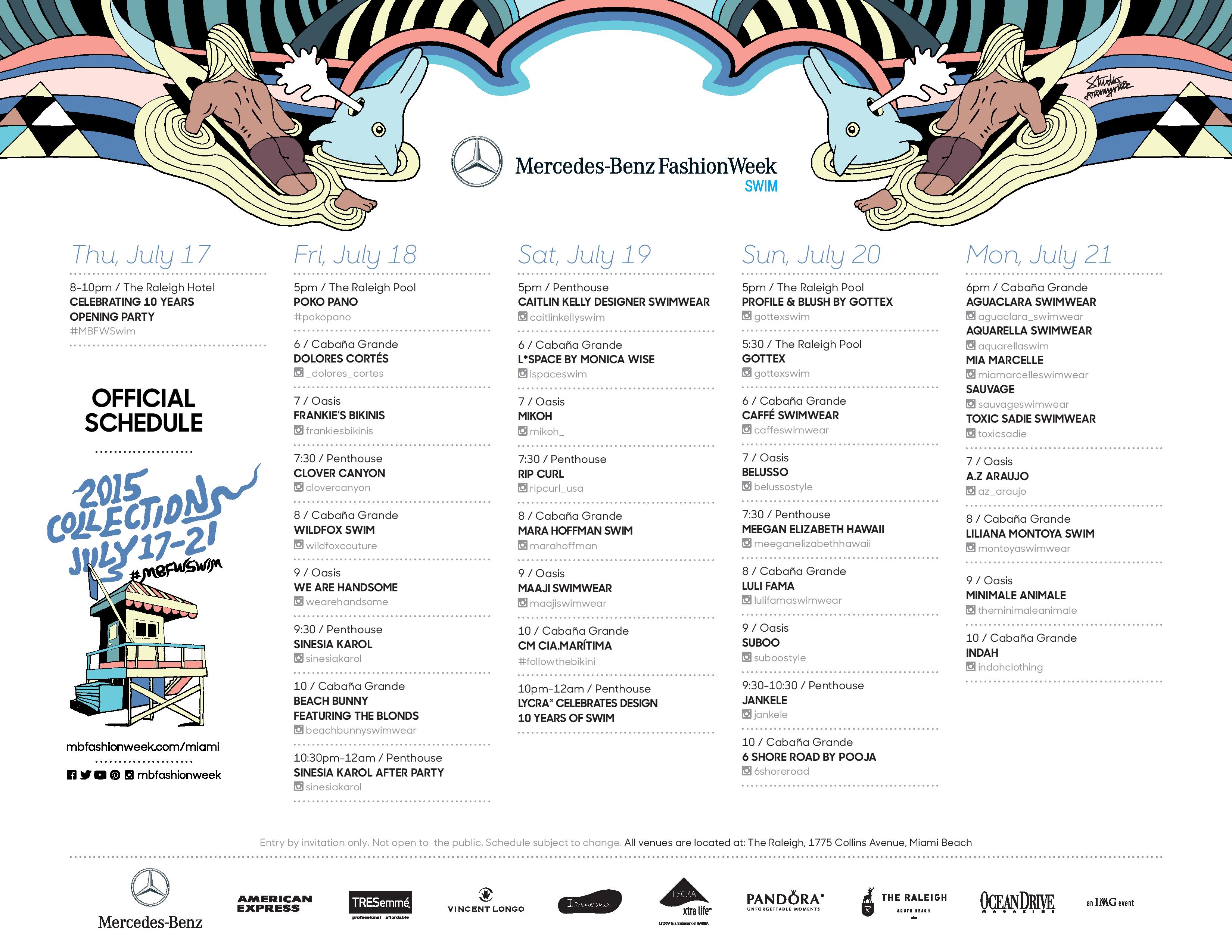 Mercedes Benz Fashion Week 2014 Miami Schedule