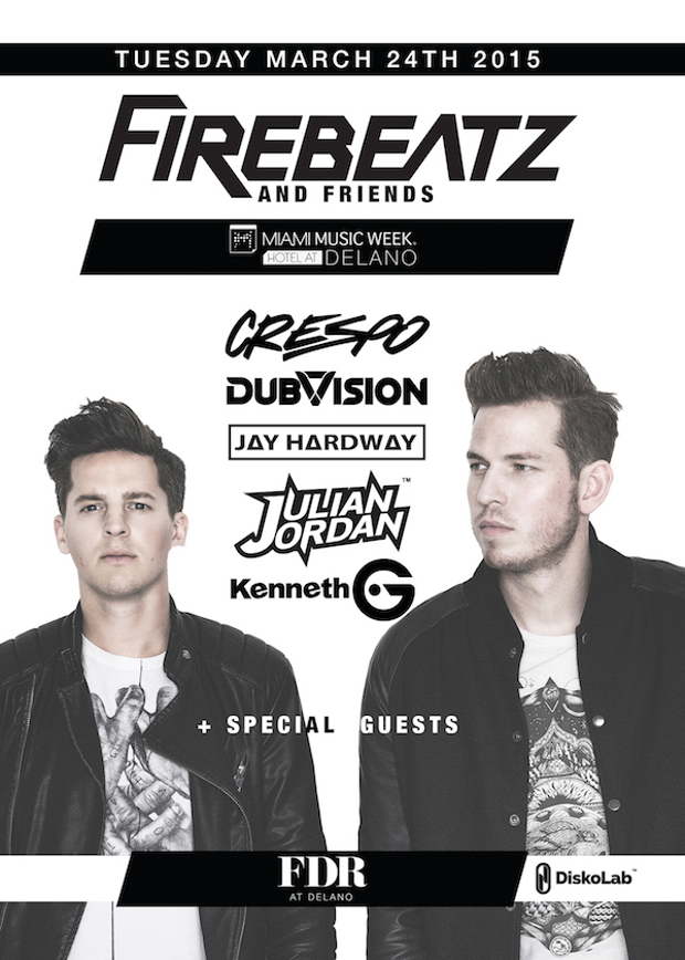 Miami Music Week 2015 Firebeatz & Friends at FDR at the Delano